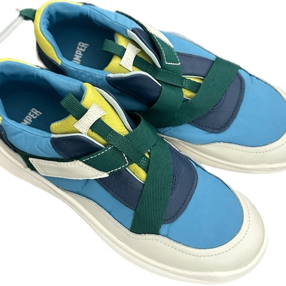 Camper Shoes - NEW Camper Sneakers White Blue Green Velcro Size EU36/US5.5-6